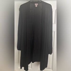 Chico’s Open Front Long Cardigan Sweater - Black
